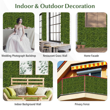 Dreamade 20" x 20" Artificial Boxwood Panels 12PCS, 33.3 Sq.ft Garden Privacy Fence Screen (Boxwood)