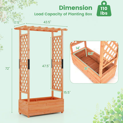 Dreamade Raised Garden Bed with 2-Sided Trellis & Hanging Roof