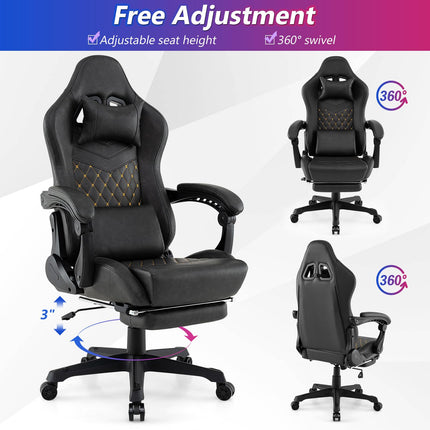 Dreamade Gaming Chair High Back Video Game Chair with Footrest
