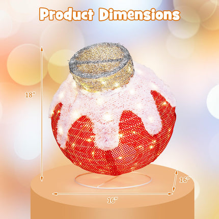 Dreamade Indoor Outdoor Christmas Decoration, Pop-Up Christmas Ball Ornament with 80 LED Lights and Timer,
