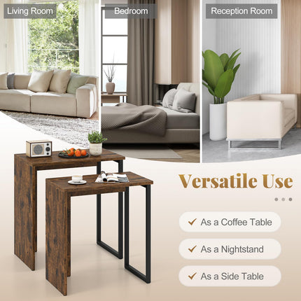 Dreamade Nesting Coffee Table Set of 2 for Living Room