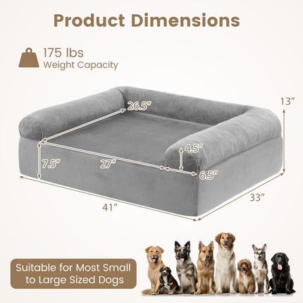 Dreamade Cooling Gel Memory Foam Dog Bed for Medium Dogs with Washable Cover