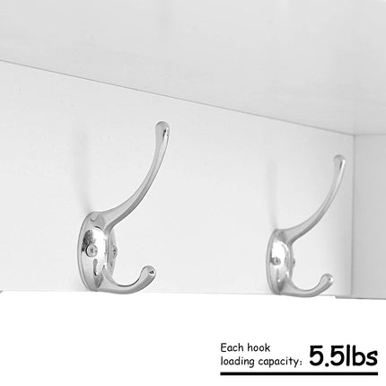 Dreamade Hanging Shelf with Hooks Wall Mount Cubby Organizer with 4 Dual Hooks and Storage for Entryway