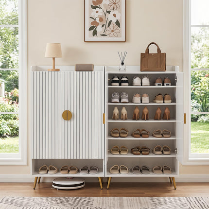 Dreamade 7-Tier Wooden Shoe Storage Cabinet w/Doors
