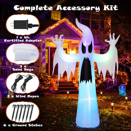 DREAMADE 7.7 FT Halloween Inflatable Ghost Lighted Yard Decoration