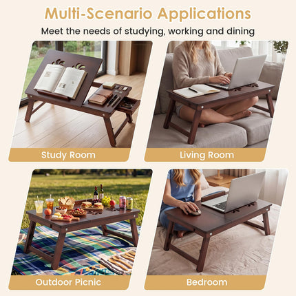 Dreamade Bamboo Laptop Desk for Bed