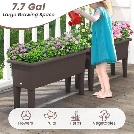 Dreamade Raised Garden Beds Outdoor Set of 2, Self-Watering Planter Box with Detachable Legs & Drainage Hole