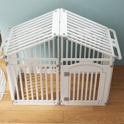 Dreamade 8/16 Panel Dog Playpen 32'' Tall Plastic Pet Fence with Lockable Door