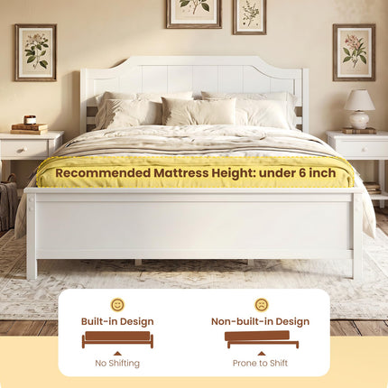 Dreamade Queen/Twin/King/Full Size Wooden Bed Frame with Headboard