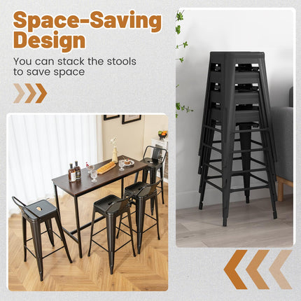 Dreamade Metal Bar Stools Set of 4 for Kitchen Island