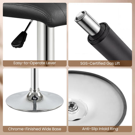 Dreamade Modern Faux Leather Counter Height Barstools Set of 2/4 with Back and Footrest