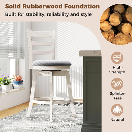 Dreamade 25" Counter Height Stools Set of 2/4 with Fabric Upholstered Seat