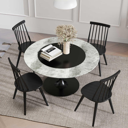 Dreamade Windsor Dining Chairs Set of 2/4 Farmhouse Wooden Black Kitchen Chairs