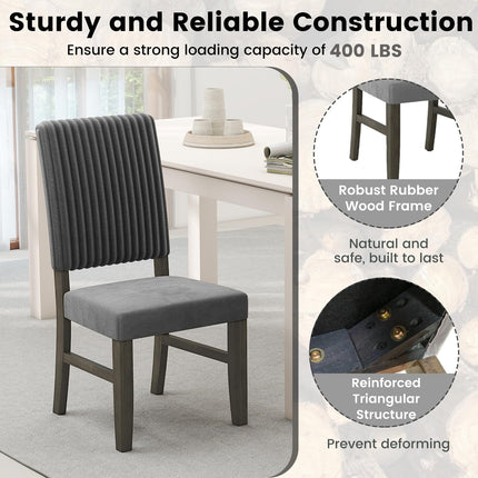 Dreamade Dining Chairs Set of 2/4 Mid-Century Velvet Fabric Upholstered Chairs with Rubber Wood Legs Thick Padded Seat