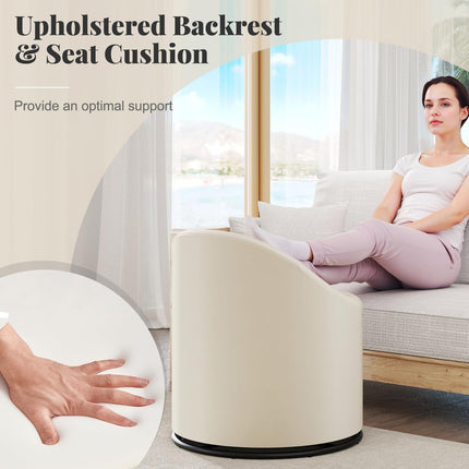 Dreamade Swivel Accent Chair with Storage, 360° Upholstered Vanity Chair with Backrest