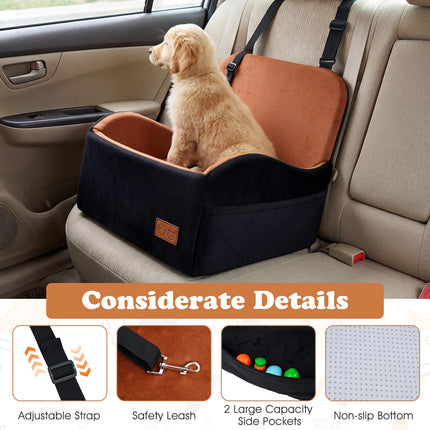 Dreamade Orthopedic Dog Car Seat for Small Dogs up to 35 lbs (21'' x 20'' x 18'')