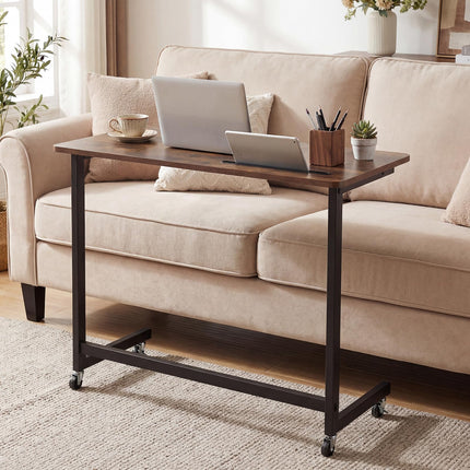 Dreamade Mobile C-Shape Side Table - Rolling Bedside Table w/Tablet Slot
