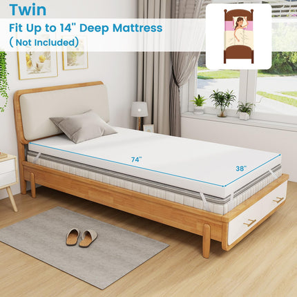 Dreamade 3 Inch Twin Memory Foam Mattress Topper, Gel Infused Topper with Removable Cover