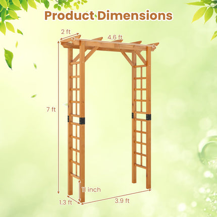 Dreamade 7FT Wood Garden Arbor Trellis for Ceremony Party