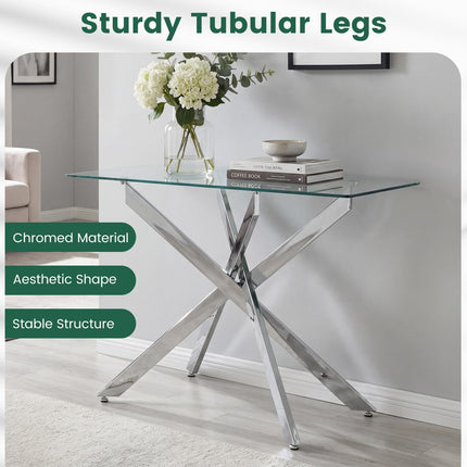 Dreamade Glass Console Table 45" Modern Entryway Table