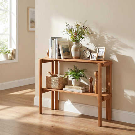 Dreamade 2-Tier Solid Wood Foldable Plant Shelf