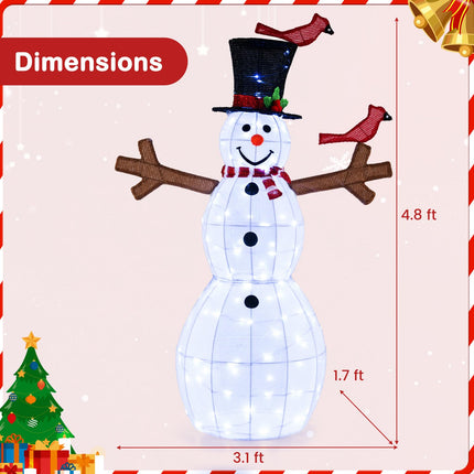 Dreamade 4.8 FT Light Up Christmas Snowman with 120 LED Lights