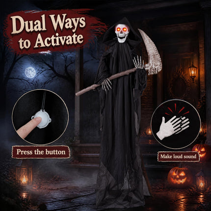 DREAMADE 6 FT Life Size Animatronic Grim Reaper