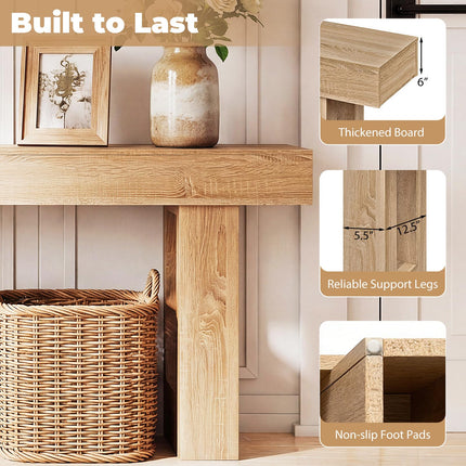 Dreamade 63" Farmhouse Wooden Narrow Entryway Console Table