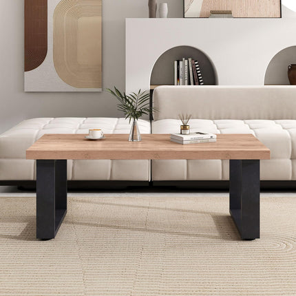 Dreamade Rustic Coffee Table 47 Inch Industrial Wood Center Table with 1.8" Tabletop