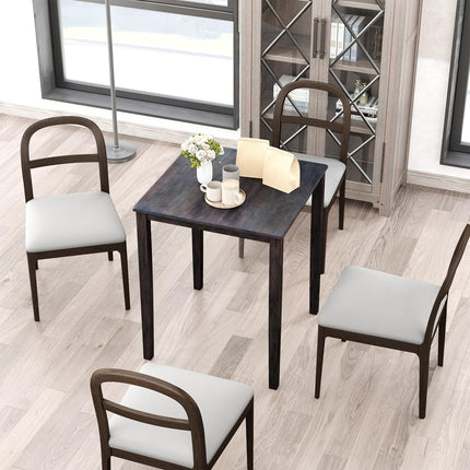 Dreamade Square Dining Table with Solid Wood Frame