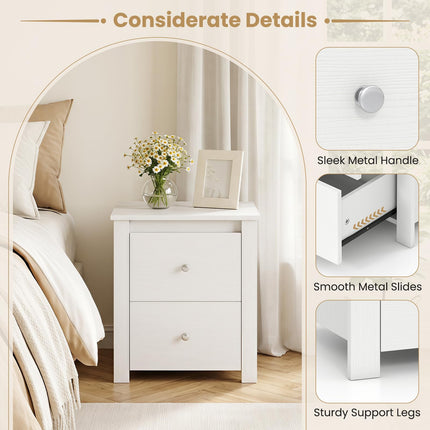 Dreamade 21" Wooden Nightstand with 2 Drawers (1/2)