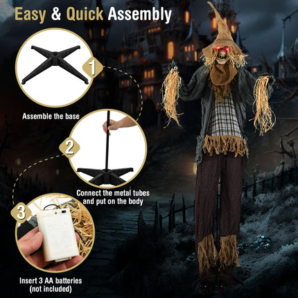 DREAMADE 7FT Halloween Animated Scarecrow