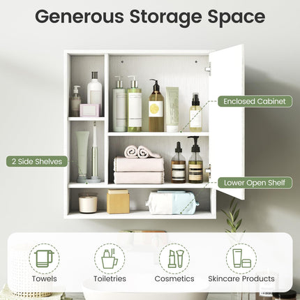 Dreamade Bathroom Wall Mounted Medicine Cabinet w/Single Door