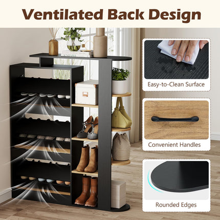 Dreamade Shoe Cabinet with 3 Flip Drawers