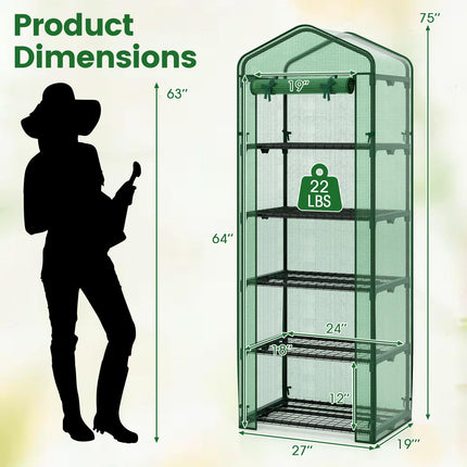Dreamade Mini Greenhouse Portable Plant Grow House with 5 Tier Shelves