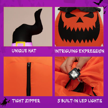 DREAMADE 5-Piece Inflatable Pumpkin Family Halloween Decoration w/LED Lights
