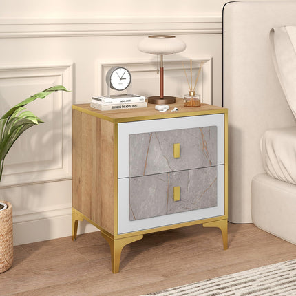 Dreamade Modern Nightstand with 2 Drawers