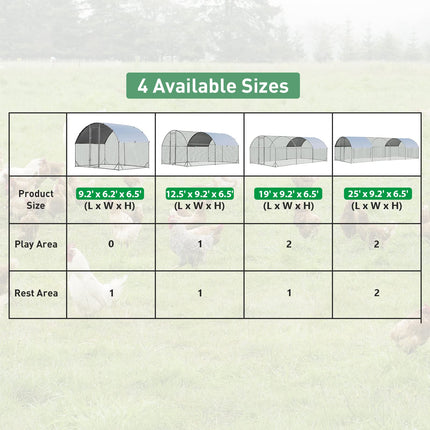 Dreamade Large Metal Chicken Coop, Dome Shaped Poultry Cage Hen Run House Rabbits Habitat for Backyard Farm Outdoor