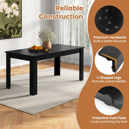 Dreamade 63 Inch Rectangular Modern Dining Kitchen Table for 6 People