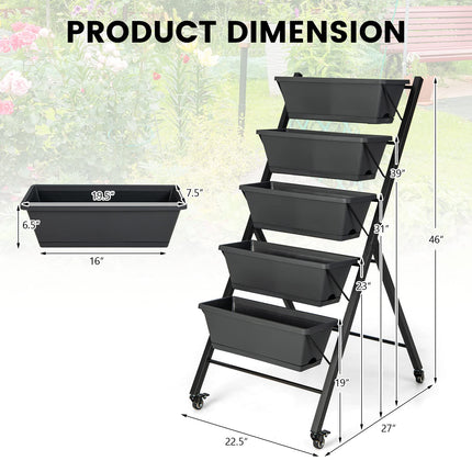 Dreamade Vertical Raised Garden Bed on Wheels