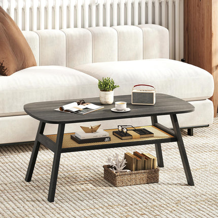 Dreamade Rattan Coffee Table for Living Room