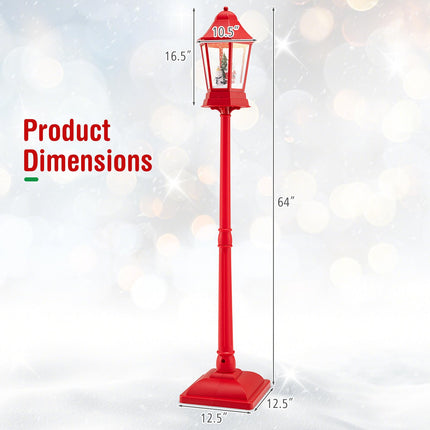 Dreamade 5.3 Ft Christmas Snowy Street Lamp | 2-in-1 Musical Lamp Post & Snow Globe Lantern