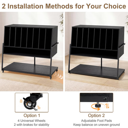 Dreamade large Record Player Stand with Charging Station