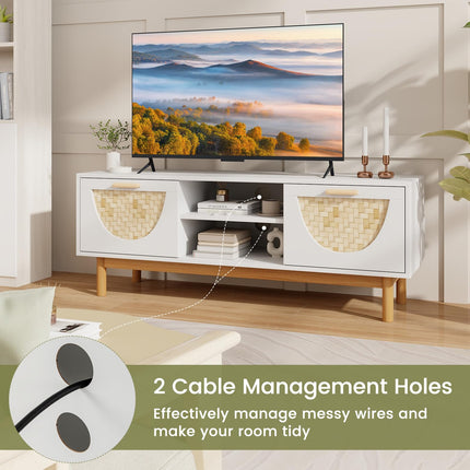 Dreamade TV Stand for TV up to 55”, Television Stand with Open Shelves