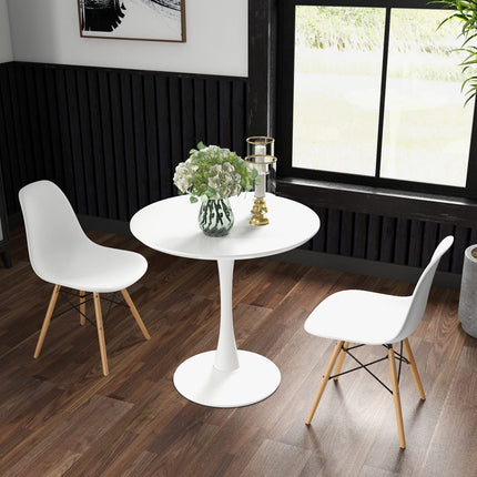 Dreamade Dining Room Table Set for 2 or 4, Compact Kitchen Dining Table Set with 32" Round Table and DSW Chairs
