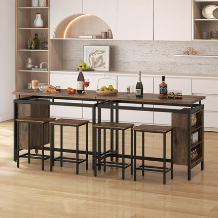 Dreamade 3-Piece Dining Table Set - Counter Height Dining Table Set with 2 Bar Stools