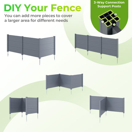 Dreamade No-Dig Air Conditioner Fence with Metal Stakes 48''W x 36''H