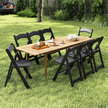 Dreamade Folding Chairs Portable Resin Event Chairs with Padded Seat