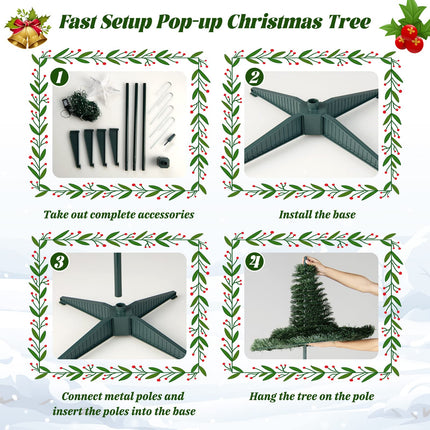 Dreamade 6 FT Pop Up Christmas Tree, Pre-Lit Collapsible Xmas Tree with 282 RGB LED Lights