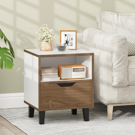 Dreamade Mid Century Modern Nightstand with Metal Legs